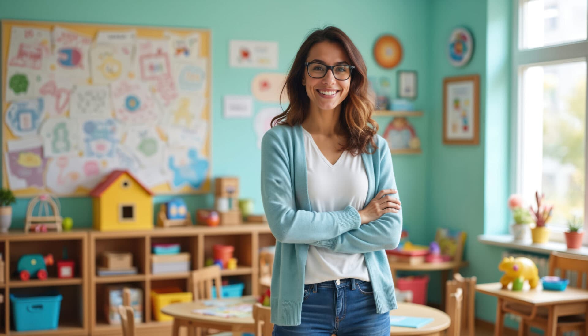 A Peyton’s Learning Place teacher in her classroom